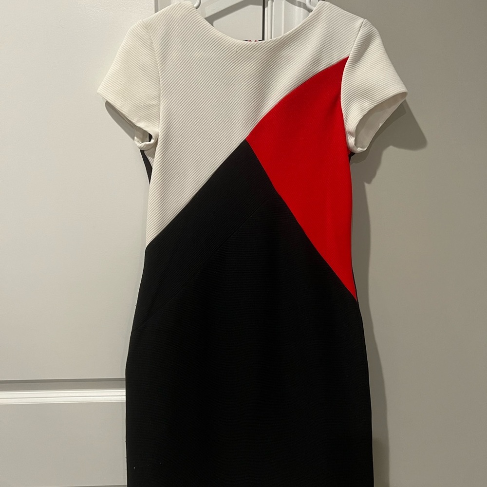 Black, White, and Red Cocktail Dress